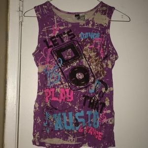 Purple music kids shirt